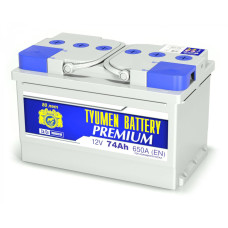 Аккумулятор автомобильный 6СТ-74 Тюмень Премиум 650 А оп (низкий)